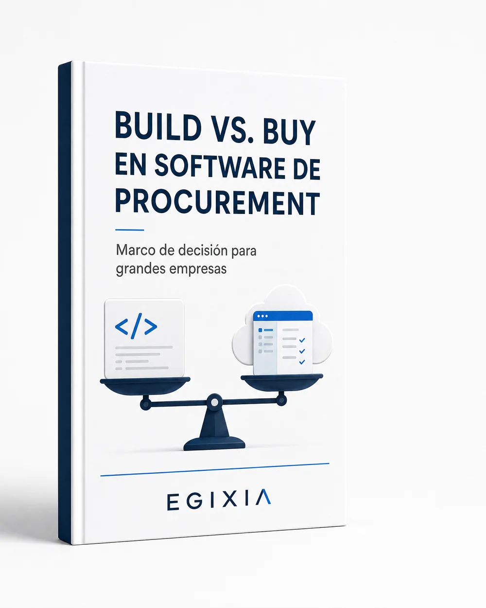 Cover of the Egixia Build vs Buy guide for procurement software